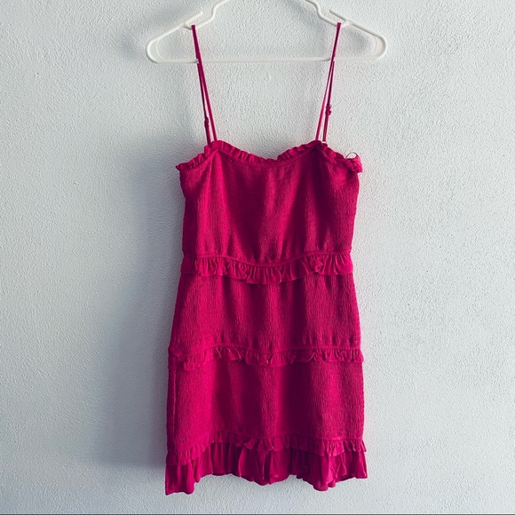 Pink Lily Dresses & Skirts - Pink Lily hot pink ruffle mini dress